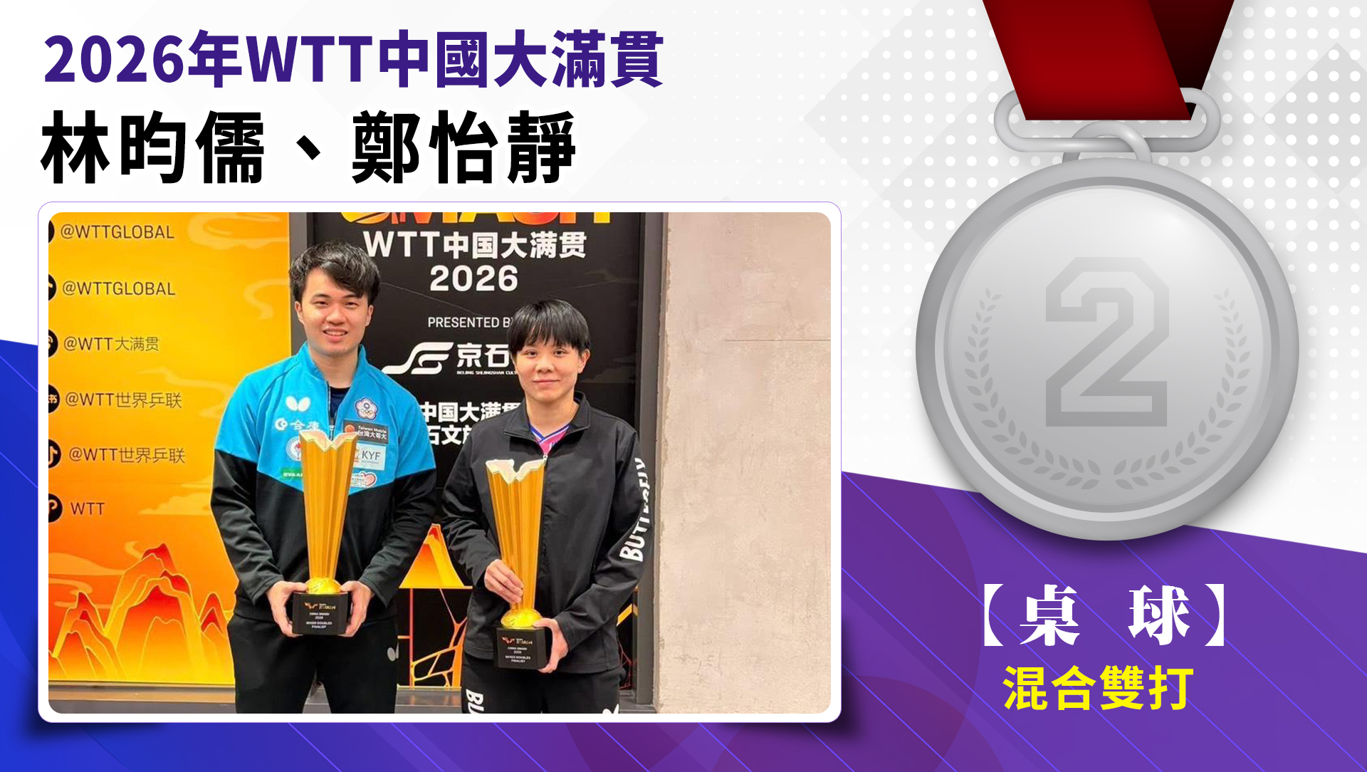 林昀儒、鄭怡靜 / 混合雙打銀牌